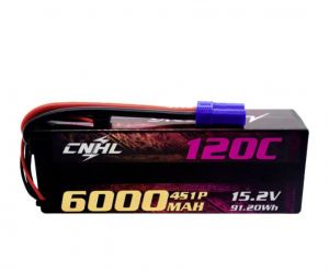 CNHL Racing Series LiHV 6000mAh 15.2V 4S 120C HV Hard Case Lipo Battery with EC5 Plug