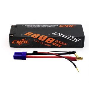 CNHL Racing Series 8000mAh 7.4V 2S 120C Hard Case Lipo Battery with EC5 Plug