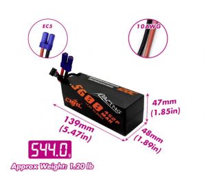 CNHL Racing Series 5600mAh 14.8V 4S2P 120C Hard Case Lipo Battery with EC5 Plug