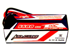 CNHL Racing Series 6600mAh 14.8V 4S 100C Hard Case Lipo Battery with T/Dean 